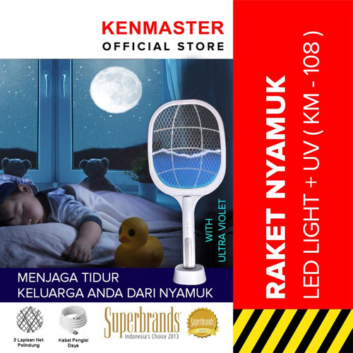 Kenmaster Raket Nyamuk 2 IN KM-108 + Lampu LED + UV MOSQ028