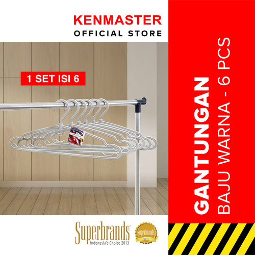 Gantungan Baju H08 Abu- Hanger isi 6 Pcs / Set Kenmaster - GANT076