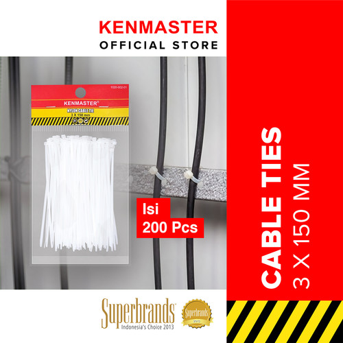 Kenmaster Cable Ties 3 X 15 cm X 200 Pcs Putih - CABL014