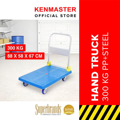 Kenmaster Hand Truck 300KG KM-300 PP+STEEL / Troli Lipat Dorong Biru