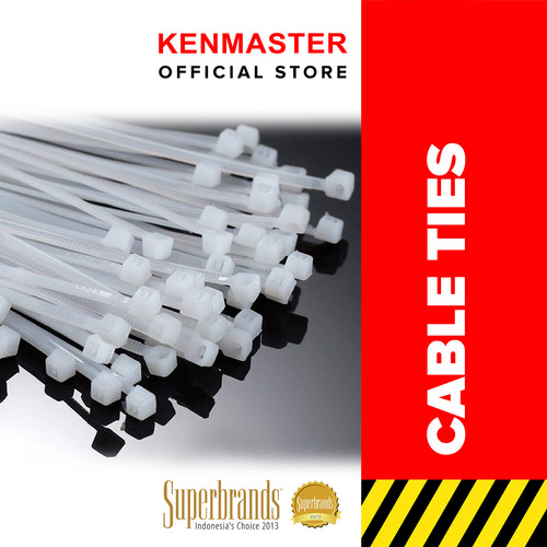 Kenmaster Cable Ties 3X10cmX100Pcs WHITE - 1 PACK