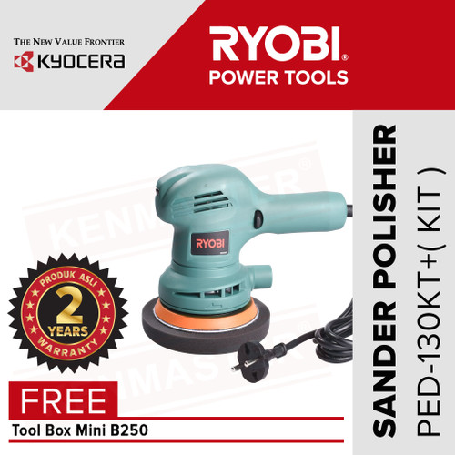 Ryobi Sander Polisher PED130KT+KIT Mesin Amplas FREE ToolBox+FaceShiel