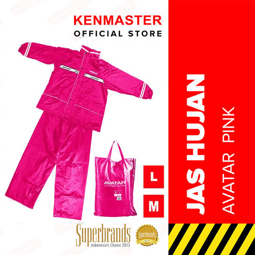 Jas Hujan Set - Jaket Celana AVATAR Pink - Ukuran M