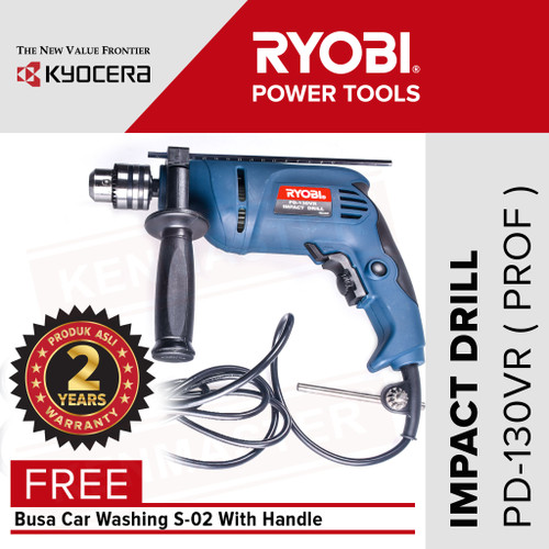 Ryobi Mesin Bor PD-130VR / Impact Drill PD-130VR FREE Busa+Face Shield