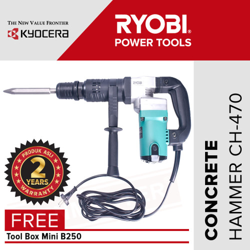 Ryobi Concrete Hammer CH-470 / Mesin Bobok FREE ToolBoxB250+FaceShield