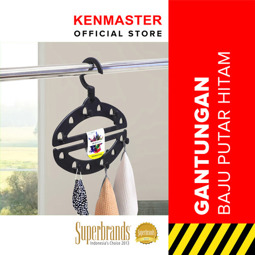 Kenmaster Gantungan Baju - HS 12 Black - Hanger Serbaguna