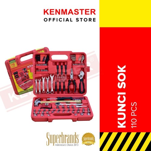 Kenmaster Kunci Sok 110 Pcs - Red Box-Socket