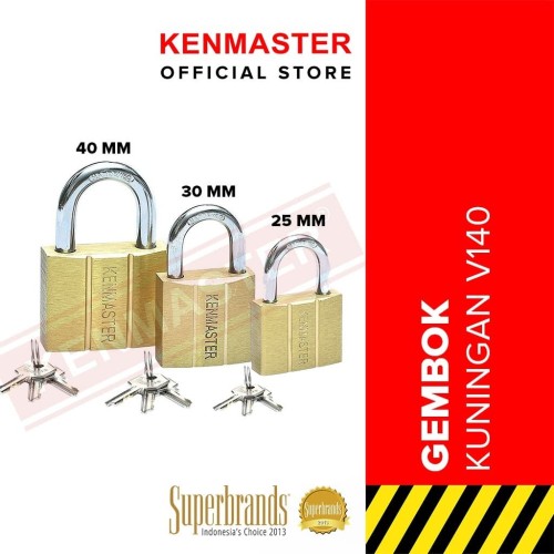 Kenmaster Gembok Kuningan V140 30mm