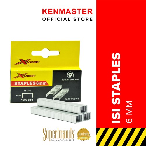 Xander Isi Staples 6MM - 2 Kotak (XD-1840) Untuk Ukuran 4-8 MM