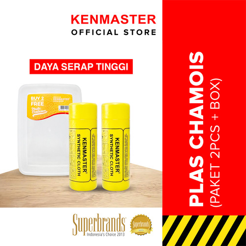 Kenmaster Plas Chamois Yellow - Paket 2pcs Free Box Serbaguna