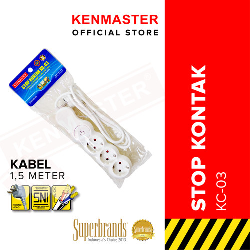 Kenmaster Stop Kontak KC - 03 KM (KTG POLY BAG)