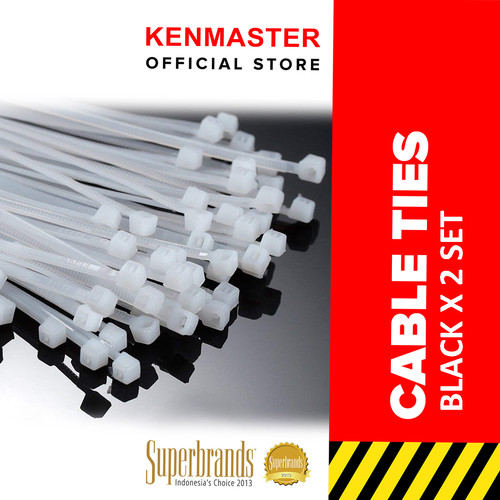 Kenmaster Cable Ties 3x15cmx100Pcs Black 2 Pack