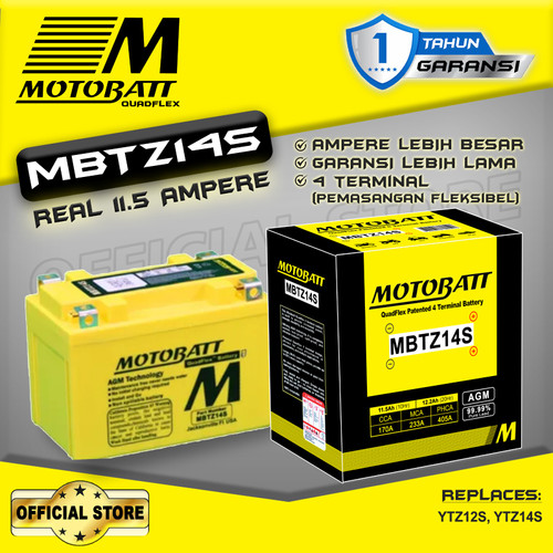 Motobatt Quadflex MBTZ14S - 11.2Ah (Garansi 1 Tahun)