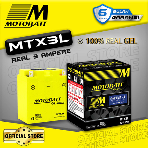 Motobatt Gel MTX3L - 3Ah (Garansi 6 Bulan)