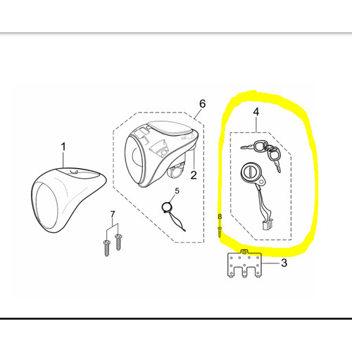 Kunci Kontak Sepeda Listrik U1 / Key Set E-Bike U1