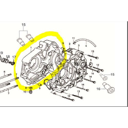 Crankcase R Mesin Kanan Viar Roda Tiga Karya Bit 100 Tahun 2015