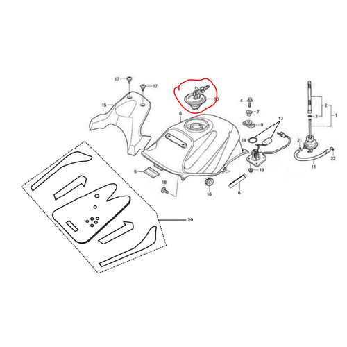 Karet Tutup Tanki Sepeda Motor Viar Vix-R 150 cc Cap Comp Fuel Filler