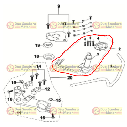 Kunci Kontak Motor Viar Roda 3 Karya 300 cc / Key Set Assy Viar