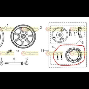 Kampas Rem Depan Sepeda Listrik Viar UNO / Brake Shoes Ebike UNO