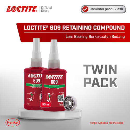 Henkel LOCTITE 609 Retaining Compound Lem Bearing 50 ml Twin Pack