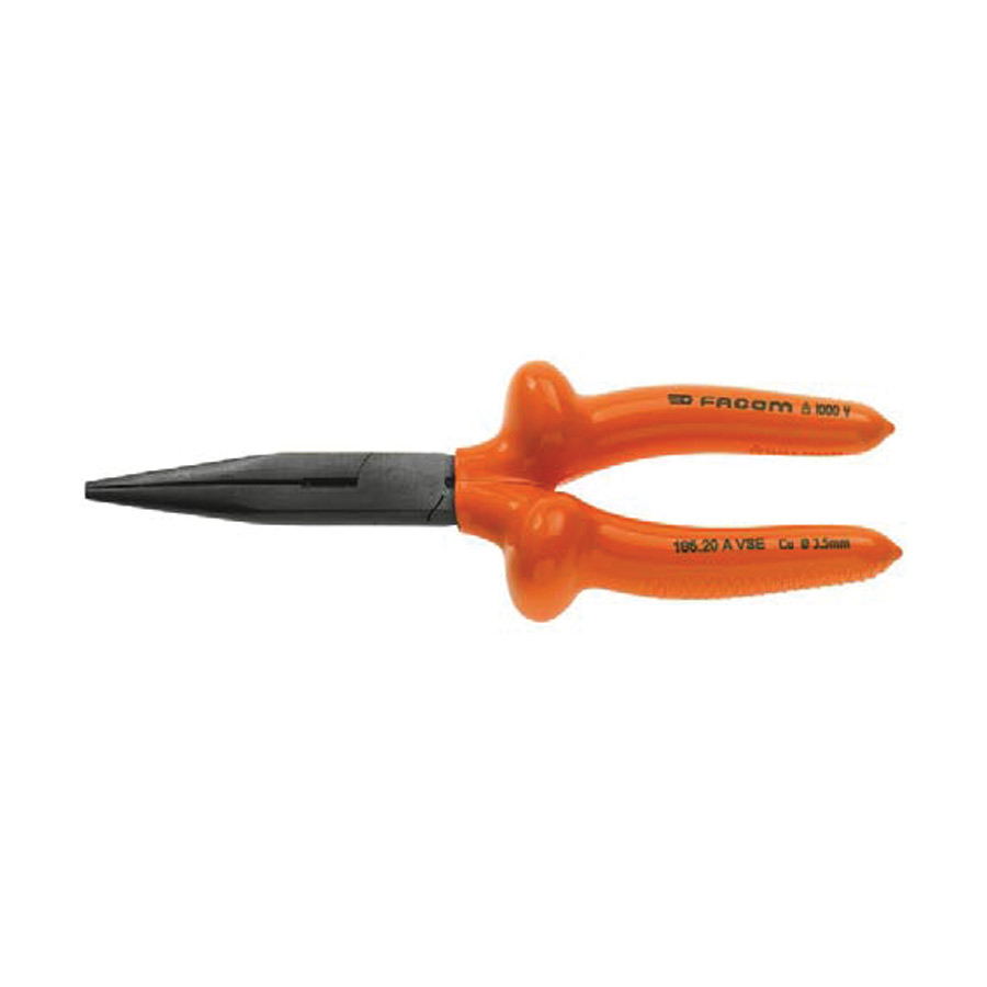 FACOM LONG NOSE PLIERS INSULATED 185.20AVSE