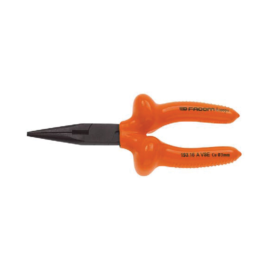 FACOM LONG NOSE PLIERS INSULATED 193.16AVSE