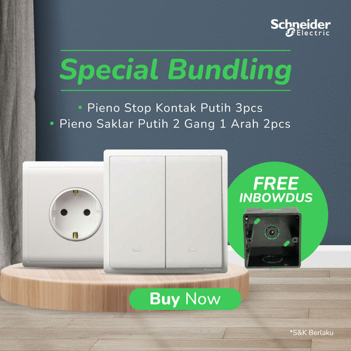 Bundle Schneider electric PIENO stop kontak (3pcs) + PIENO saklar 2G 1