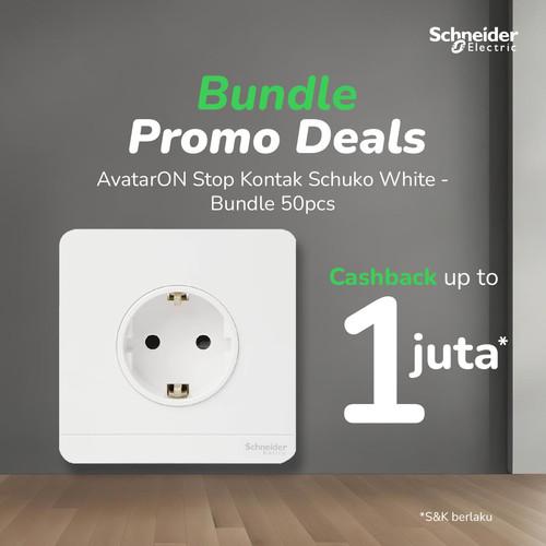 Bundle Schneider Electric AvatarOn Stop Kontak Schuko - White (50pcs)