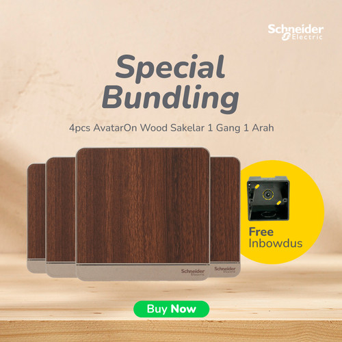 Bundle Schneider Electric Avataron Saklar Wood 1G 1A (free inbowdus)