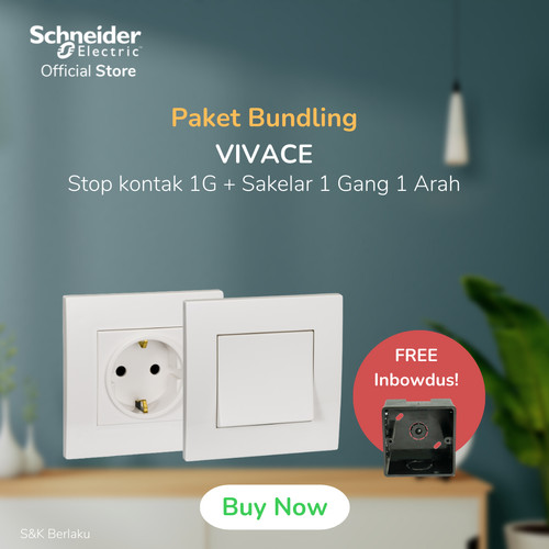 Bundle Schneider Electric Vivace Saklar 1G + Stop Kontak 1G WE