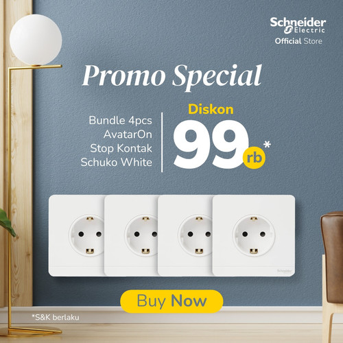 Bundle AvatarOn Stop Kontak Schuko White(4pcs)