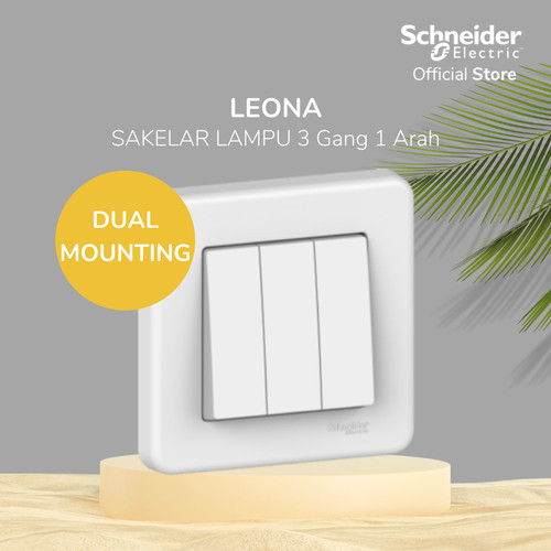 Schneider Electric Leona Saklar Lampu - 3 Gang 1 Arah - LNA2100321