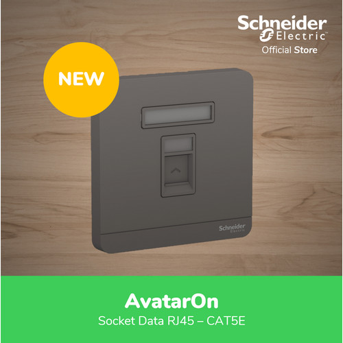 Schneider Electric AvatarOn Dark Grey Data Socket RJ45 CAT5E