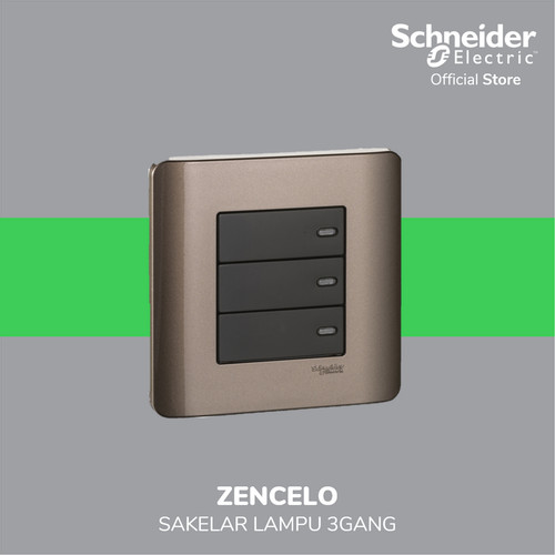 Schneider Electric ZENcelo 16AX Saklar 3 Gang 1 Arah dengan Indikator