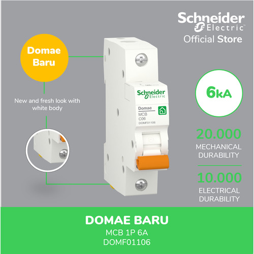 Schneider Electric NEW DOMAE MCB 6A 1P - DOMF01106