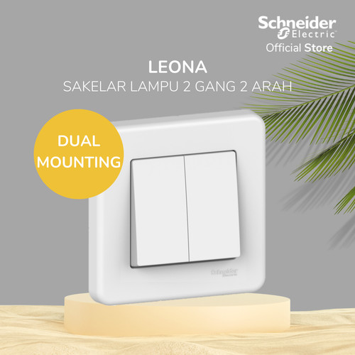 Schneider Electric Leona Saklar Lampu - 2 Gang 2 Arah - LNA0600321