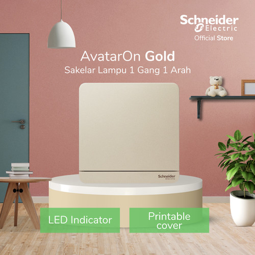 Schneider Electric AvatarOn Saklar Lampu Gold - 1 Gang 1 Arah