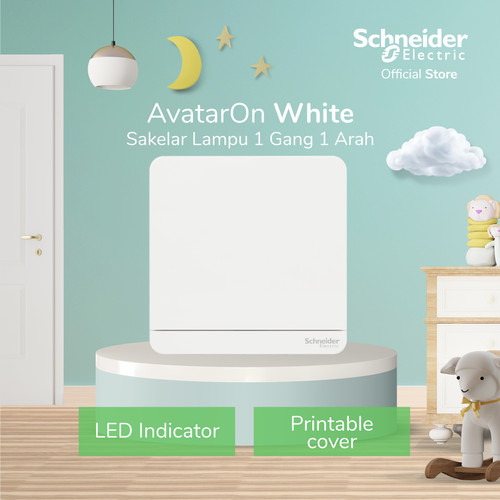 Schneider Electric AvatarOn Saklar Lampu Putih - 1 Gang 1 Arah