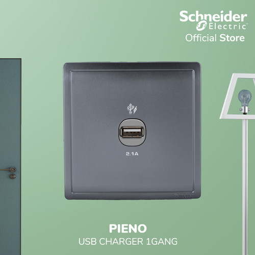 Schneider Electric PIENO USB Charger - 1 Gang 2.1A - E8231USB_LS