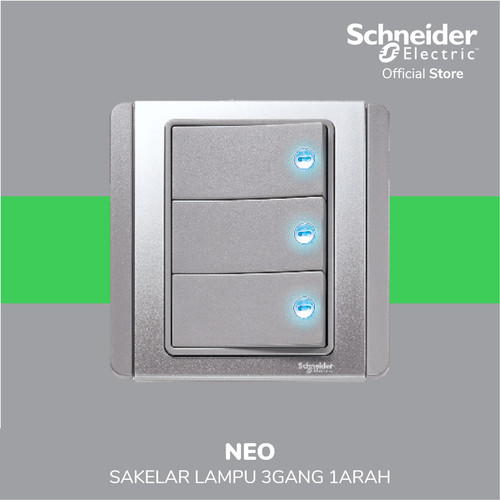 Schneider Electric Neo Saklar Lampu 3 Gang 1 Arah - E3033H1_EBGS_G3