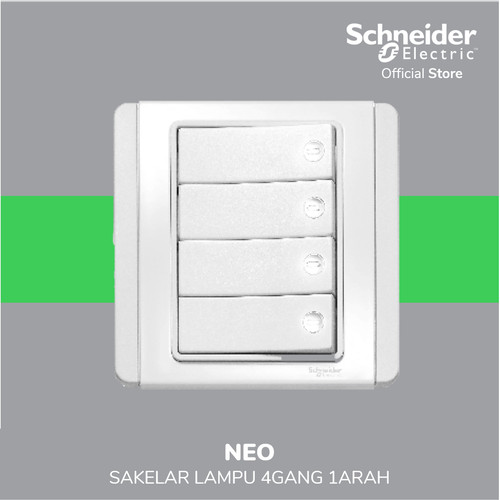 Schneider Electric Neo Saklar Lampu 4 Gang 1 Arah - E3034H1_EWWW_G3