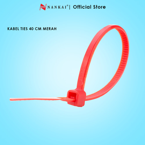 Kabel Ties Merah ukuran 40 cm - isi 100 pcs Nankai