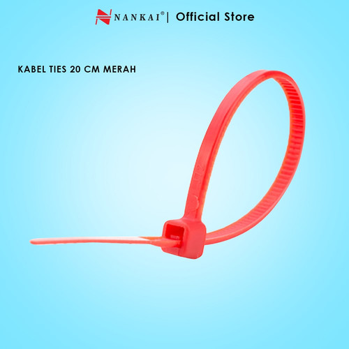 Kabel Ties Merah ukuran 20 cm - isi 100 pcs Nankai