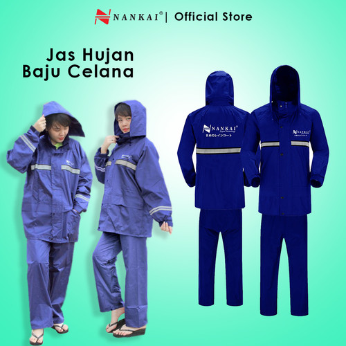 Jas Hujan Baju Celana Navy / Dark Blue XXXL Nankai