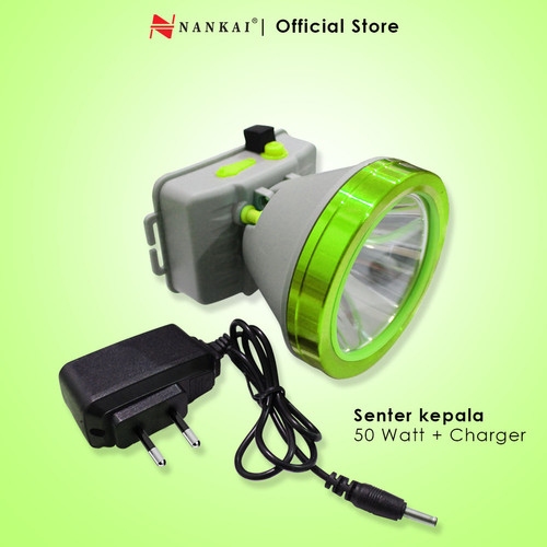 Senter Kepala LED 50 Watt + Charger Nankai