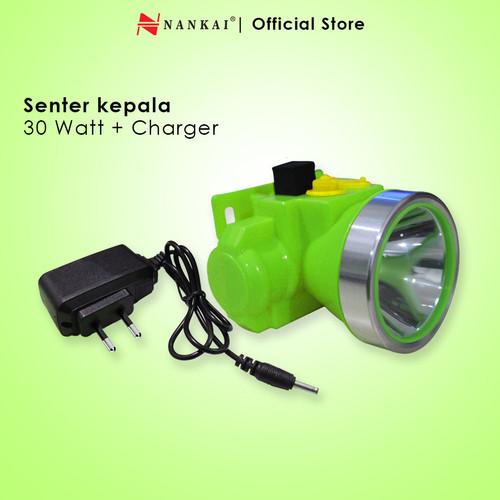 Senter Kepala LED 30 Watt + Charger Nankai