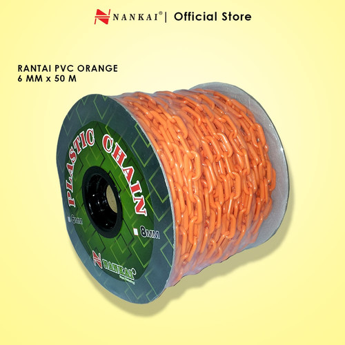 Rantai Plastik Meteran 6mm x 50m Orange Nankai