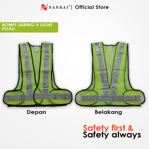 Rompi Safety Proyek / Pengaman Jaring V Hijau Nankai