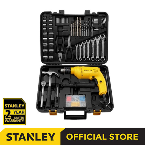 Stanley Impact Drill With Mechanic Set 120pcs / Bor Tembok 600Watt SDH600KM