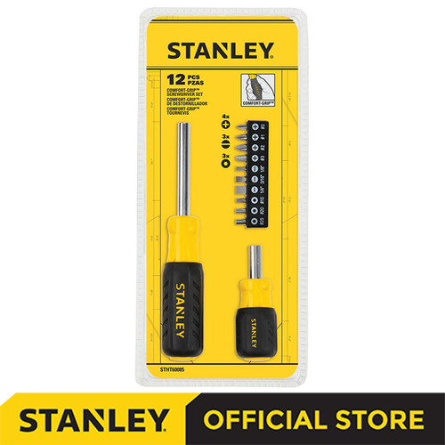 Stanley Screwdriver + Bit Set / Obeng + Mata Set 12pcs STHT60085-8